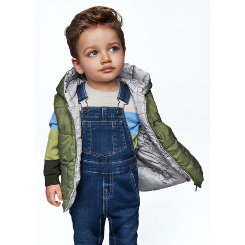 Mayoral Baby Denim Overalls In Blue