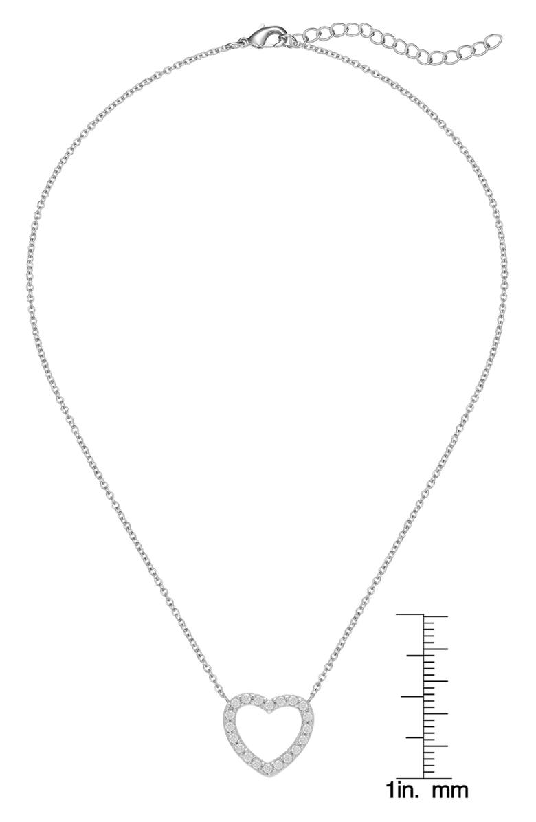 Lily Nily Kids' Cubic Zirconia Open Heart Pendant Necklace, Alternate, color, White