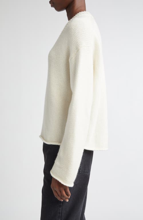 Loulou De Saison Derry Cashmere U-neck Sweater In White