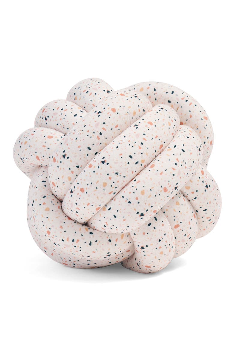 Hugget Knot Organic Cotton Accent Pillow, Alternate, color, TERRAZZO