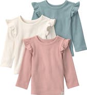 Little Planet Kids' 3-Pack Ruffled Shoulder T-Shirts