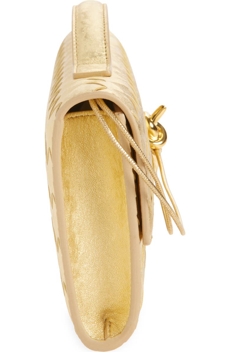 Bottega Veneta Andiamo Intrecciato Satin Clutch, Alternate, color, 8472 Gold / Gold