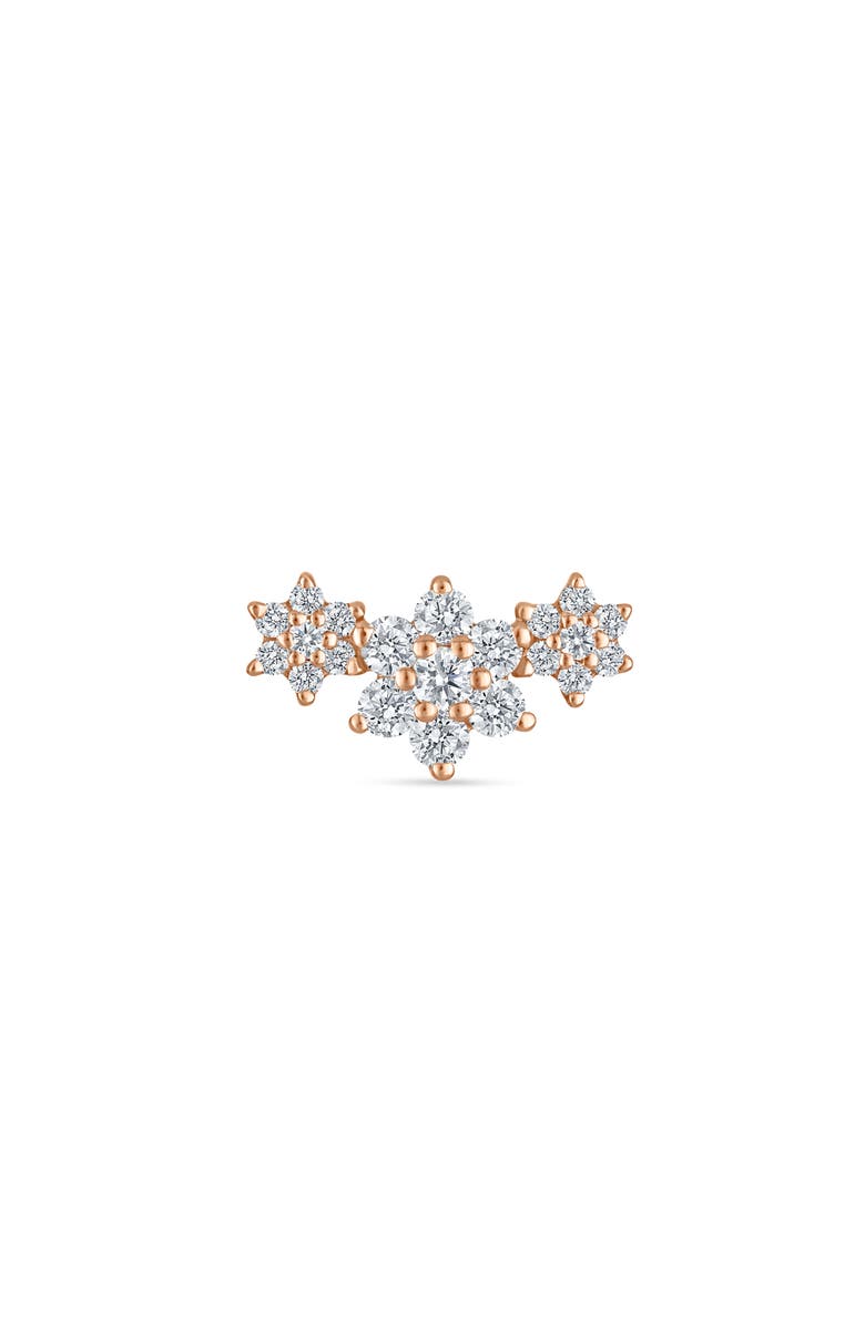 MARIA TASH Diamond Flower Threaded Helix Stud Earring, Alternate, color, Rose Gold