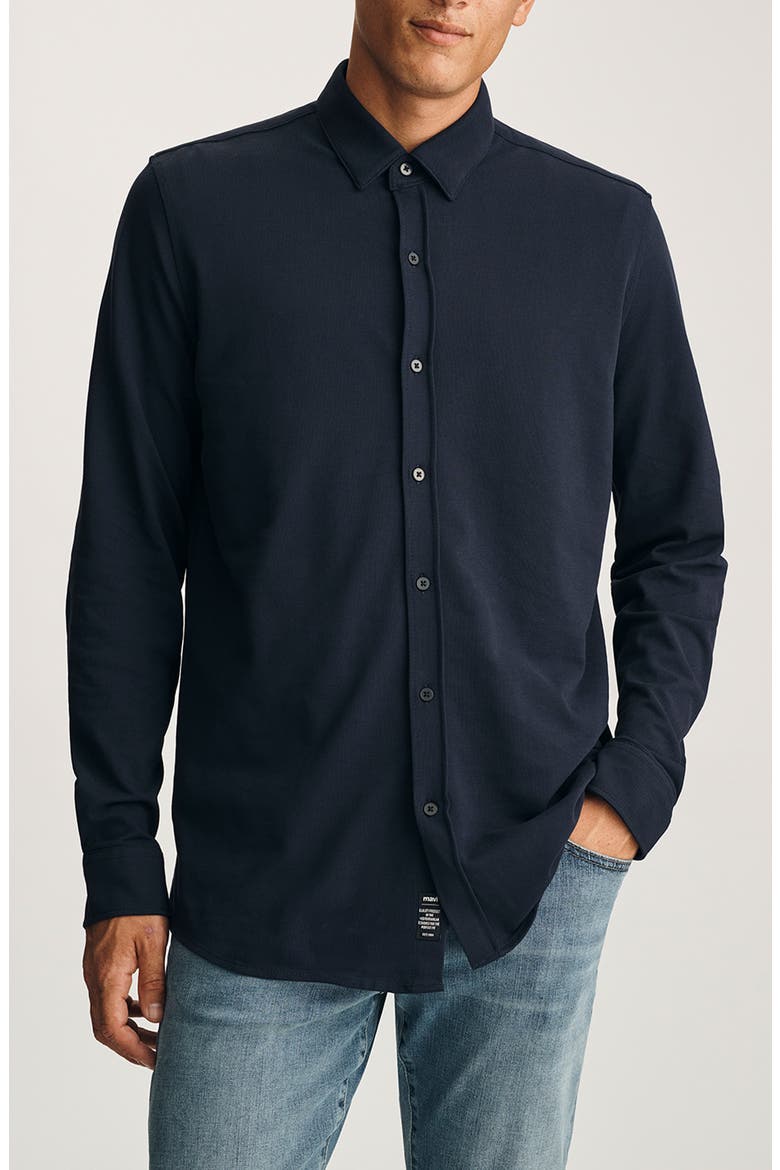 Cotton Button-Up Shirt, Main, color, BARITONE BLUE