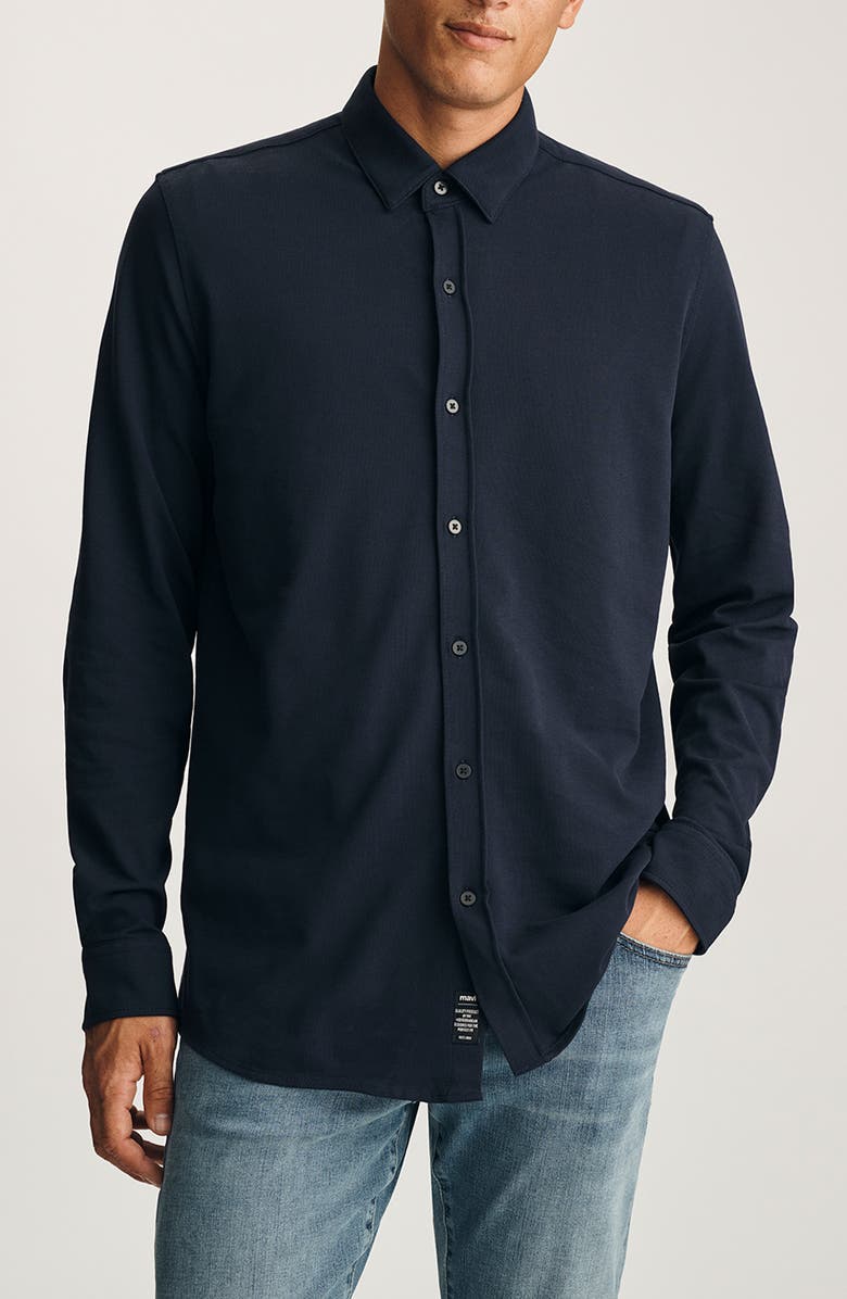 Mavi Jeans Cotton Button-Up Shirt, Main, color, Baritone Blue