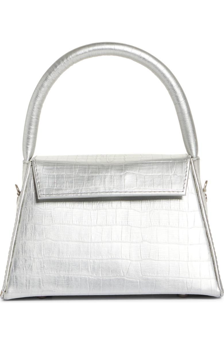 Anima Iris Mini Zaria Croc Embossed Metallic Leather Handbag, Main, color,