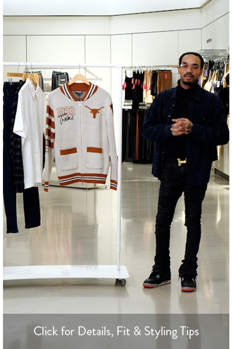 Unisex The Wild Collective Cream Texas Longhorns Jacquard Full-Zip Sweater video