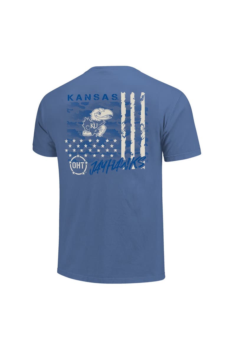 IMAGE ONE Men's  Royal Kansas Jayhawks Comfort Colors OHT Camo Overlay T-Shirt, Alternate, color, Royal