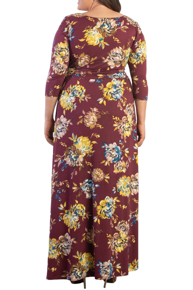 Maya Knit Maxi Dress, Alternate, color, BORDEAUX BLOOMS