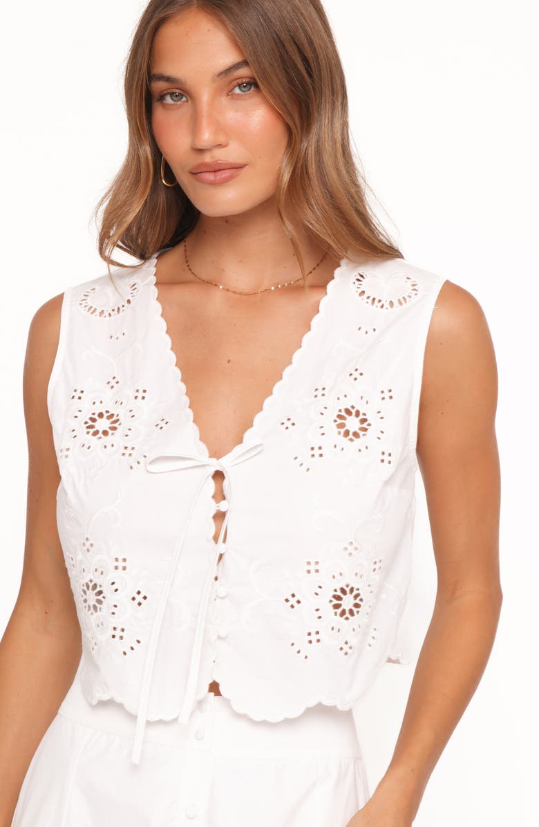 Petal & Pup Kye Cotton Top, Alternate, color, White Broderie