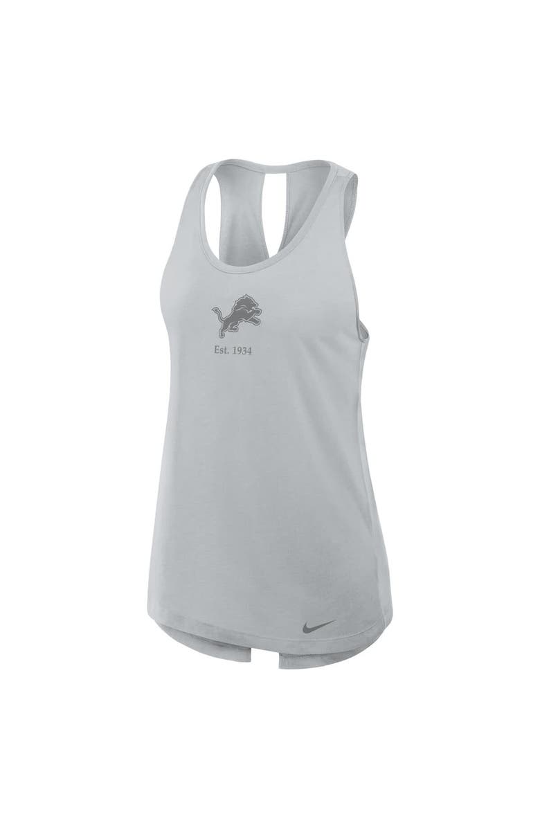 Nike Women's Nike Gray Detroit Lions Glory Crisscross Performance Tank Top, Alternate, color, Gray