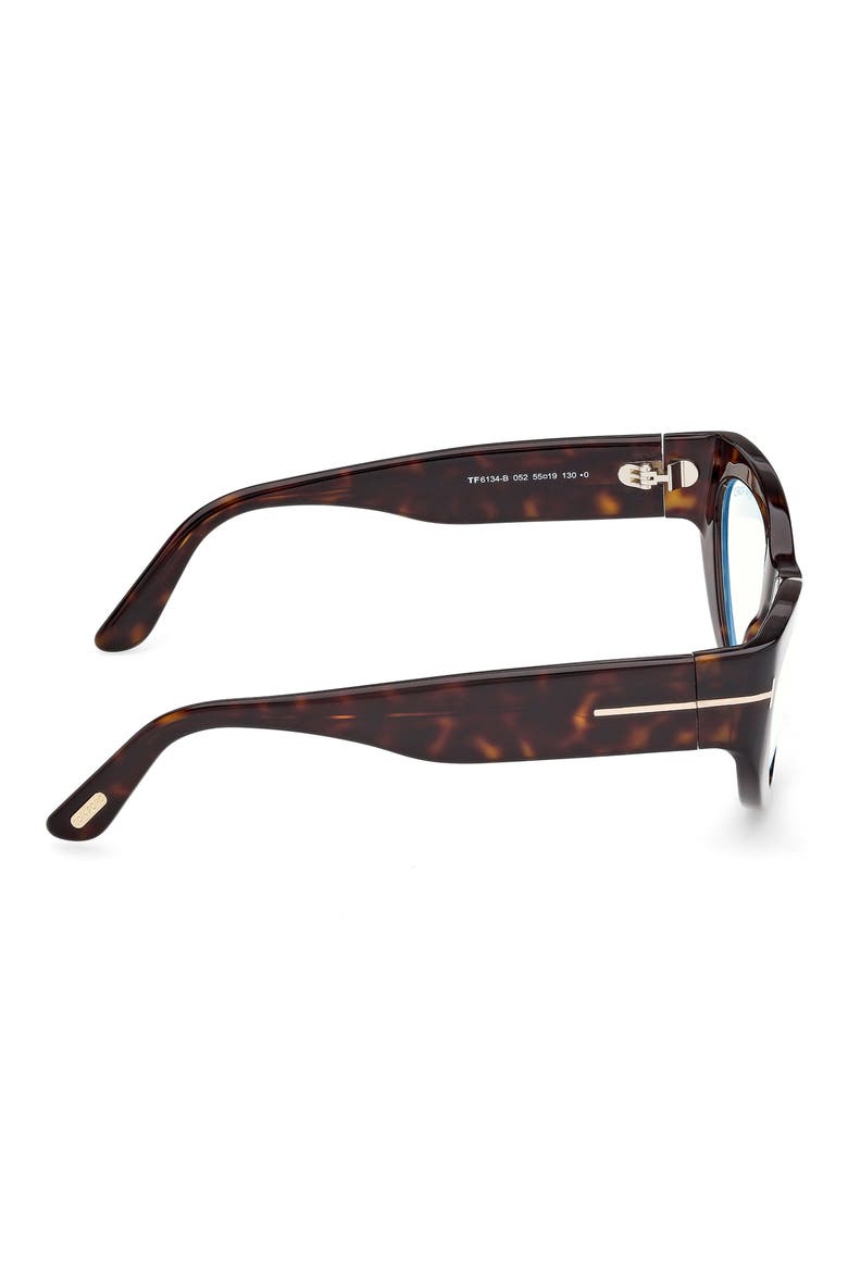 55mm Cat Eye Optical Glasses, Alternate, color, SHINY CLASSIC DARK HAVANA