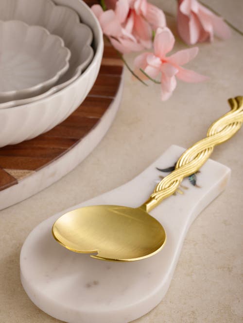 Gauri Kohli Jaipore Marble Spoon Rest In White