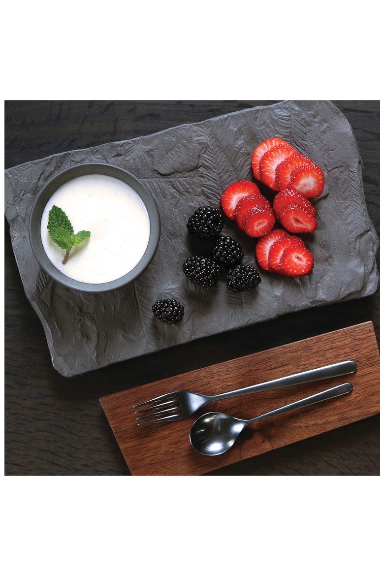 Linea Ice Flatware Set - 5 Pieces, Alternate, color, BRUSHED STAINLESS BLACK