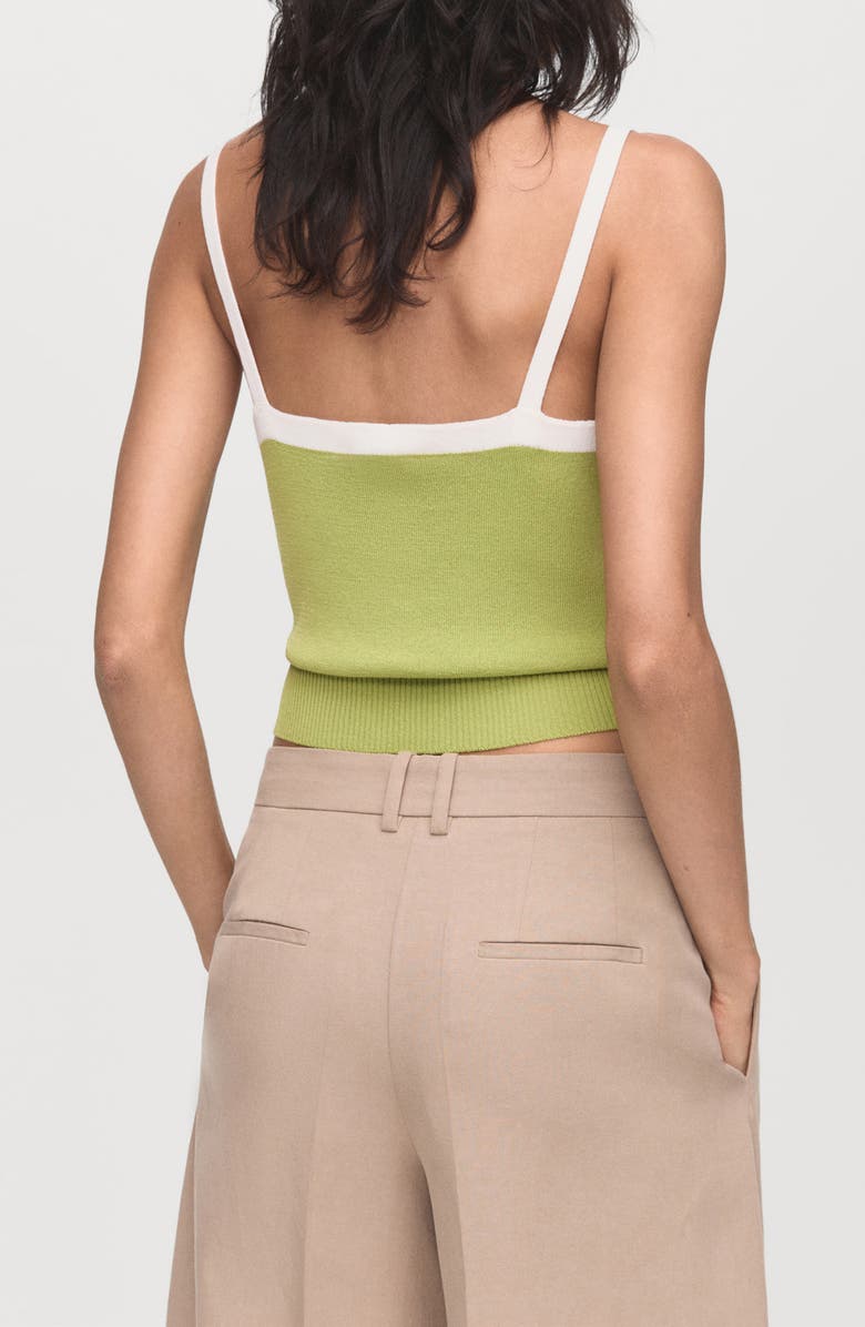 MANGO Crossed Back Sweater Tank, Alternate, color, Pastel Green