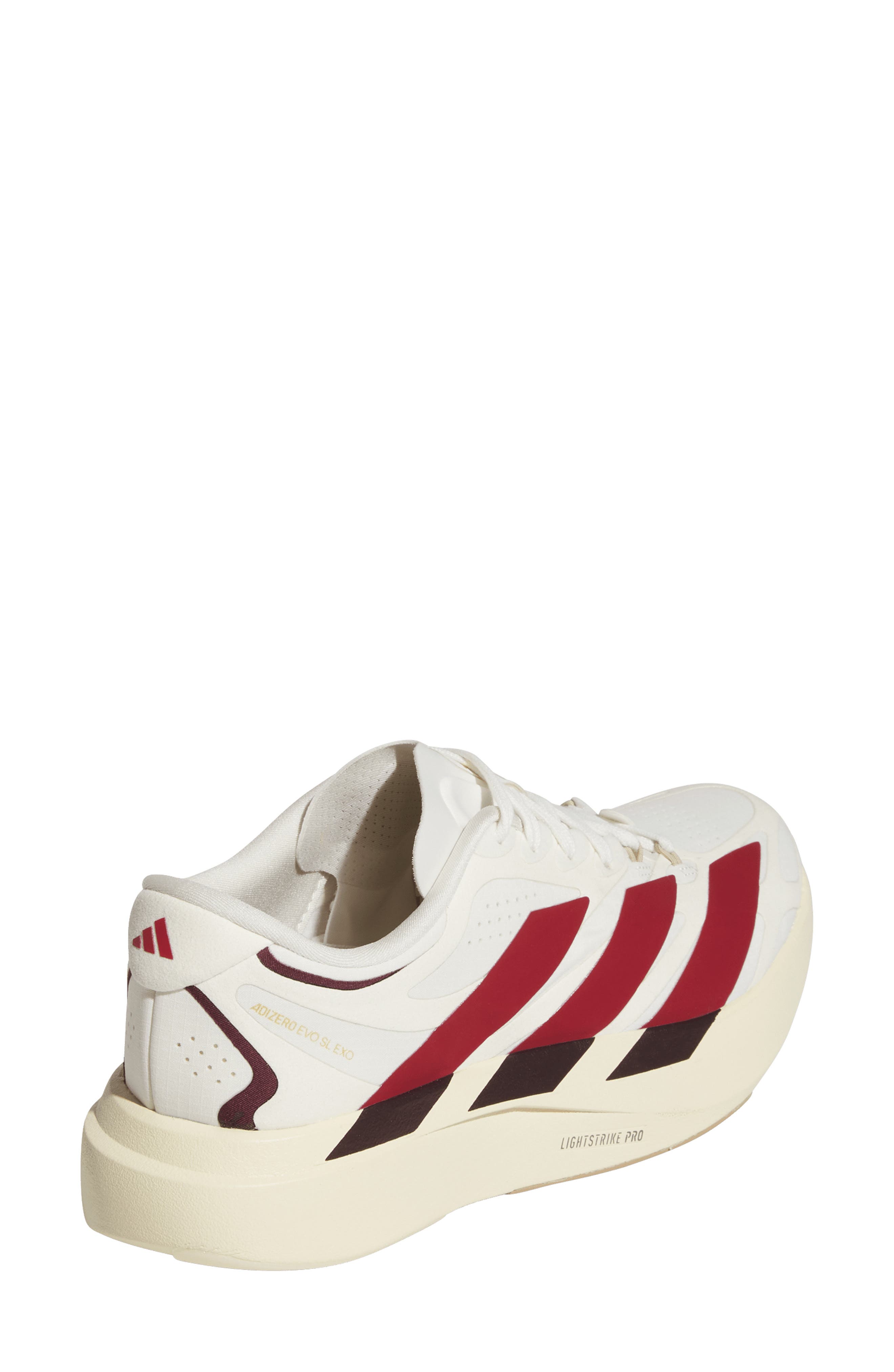 Adizero Evo SL EXO Running Shoe, Alternate, color, WHITE/ RED/ CREAM WHITE
