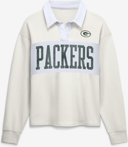 FANATICS Women's Fanatics Cream Green Bay Packers Heritage Play Action Rugby Long Sleeve Polo