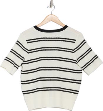 Stripe Short Sleeve Cardigan