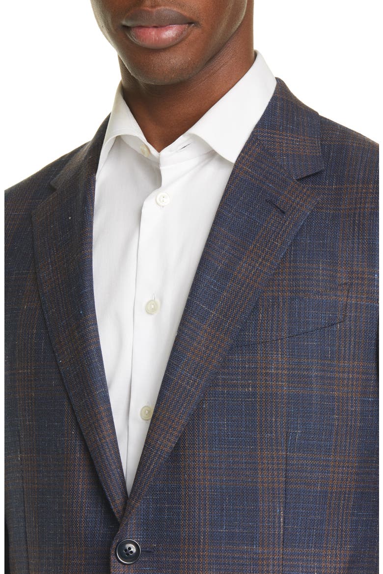 Milano Easy Classic Fit Plaid Sport Coat, Alternate, color, BLUE