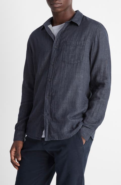 Regular Fit Double Face Button-Up Shirt