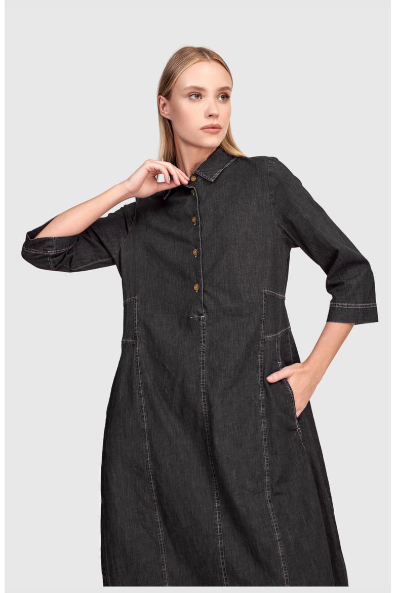 Harper Shirtdress, Alternate, color, Jet Denim