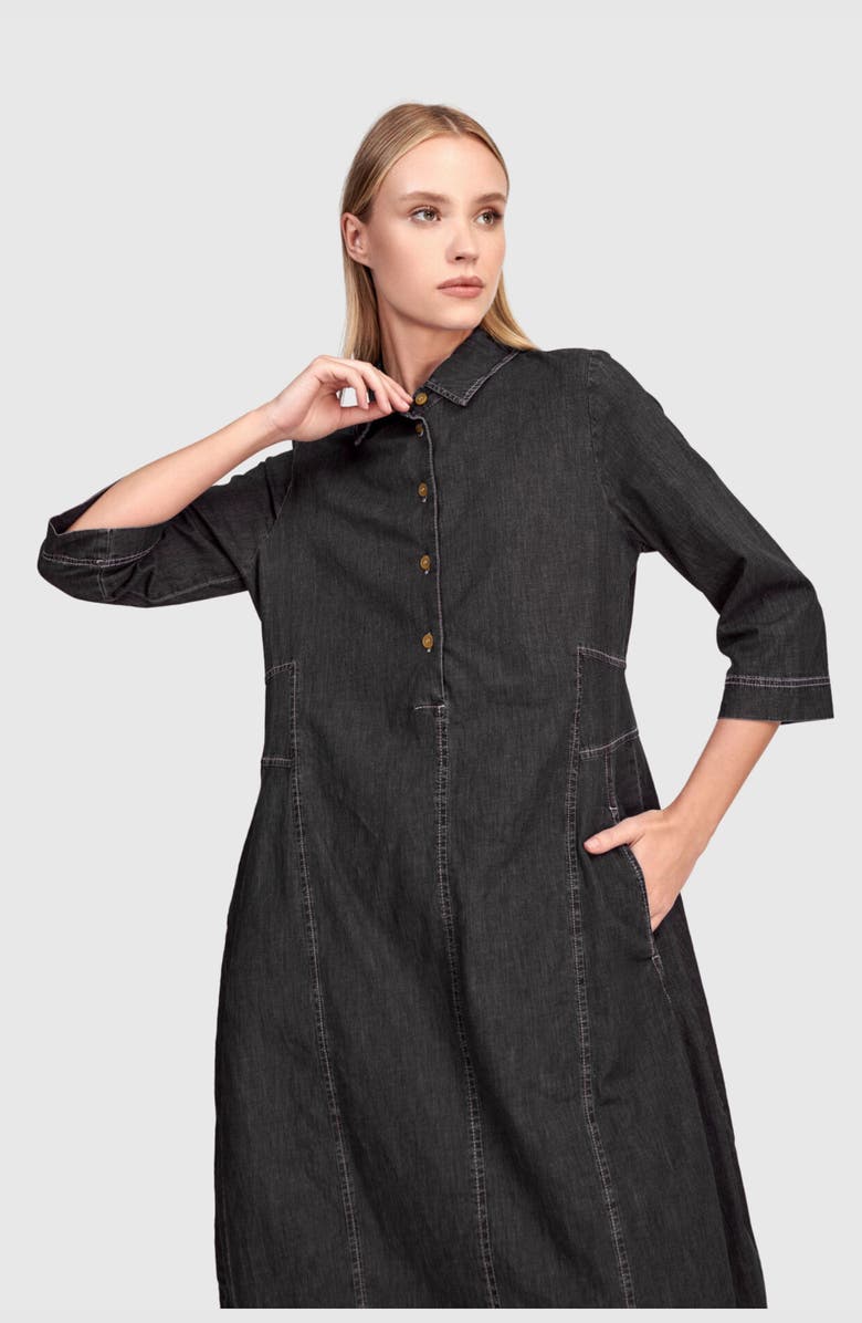 Alembika Harper Shirtdress, Alternate, color, Jet Denim