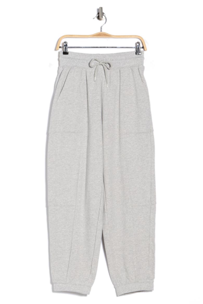 High Rise Washed Terry Joggers, Alternate, color, GREY