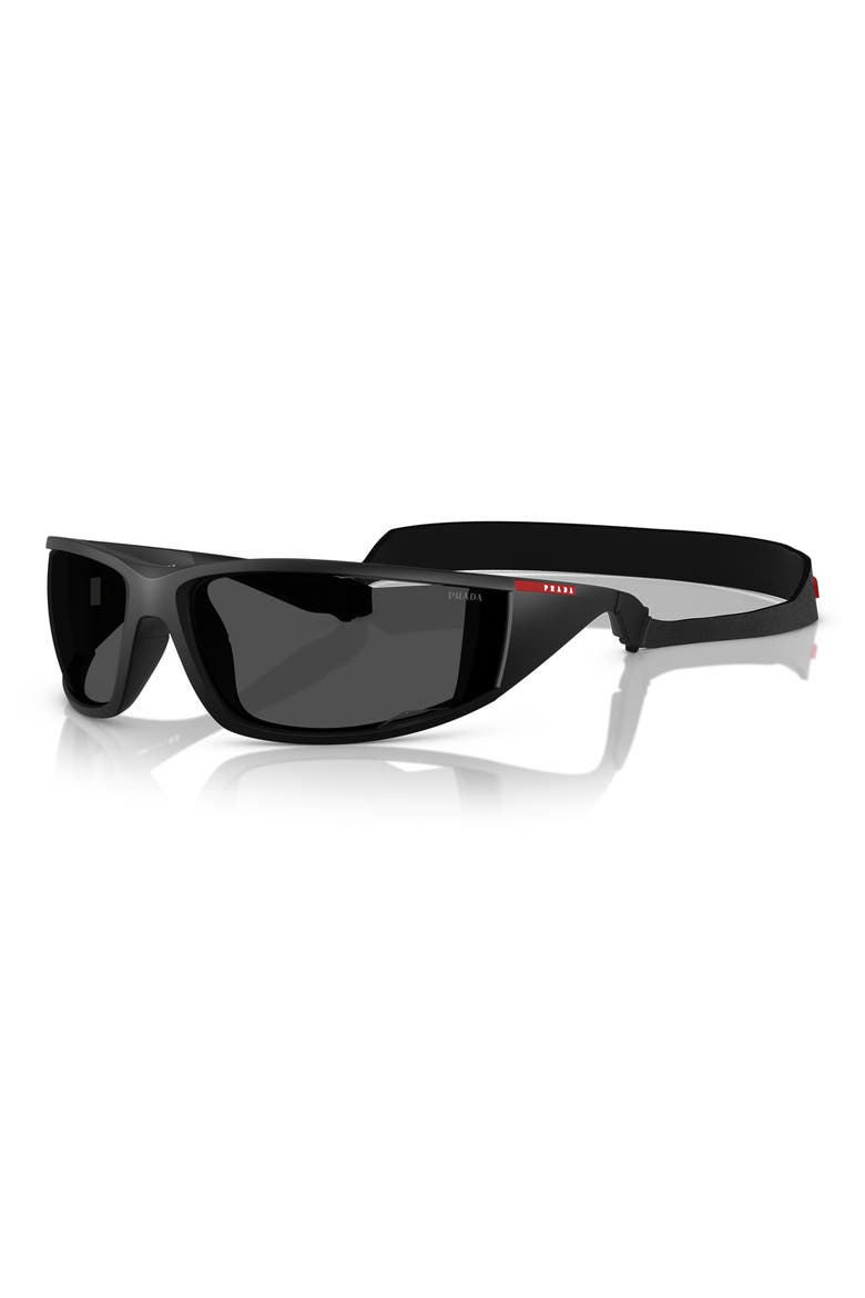 PS A04S 85mm Oversize Rectangular Sunglasses, Alternate, color, MATTE BLACK