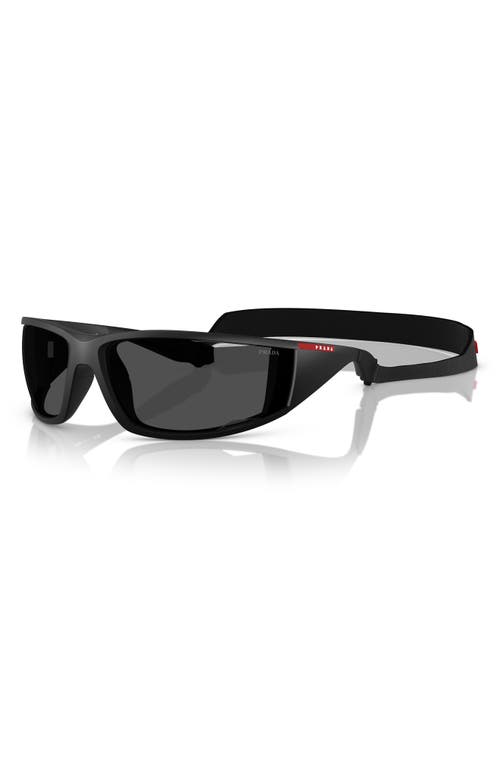 Prada Ps A04s 85mm Oversize Rectangular Sunglasses In Matte Black