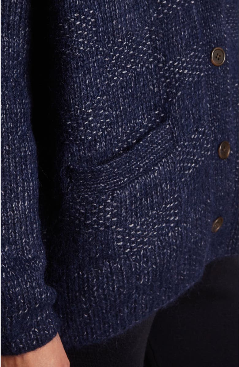 oyun Handknit Basketweave Cardigan, Alternate, color, Navy