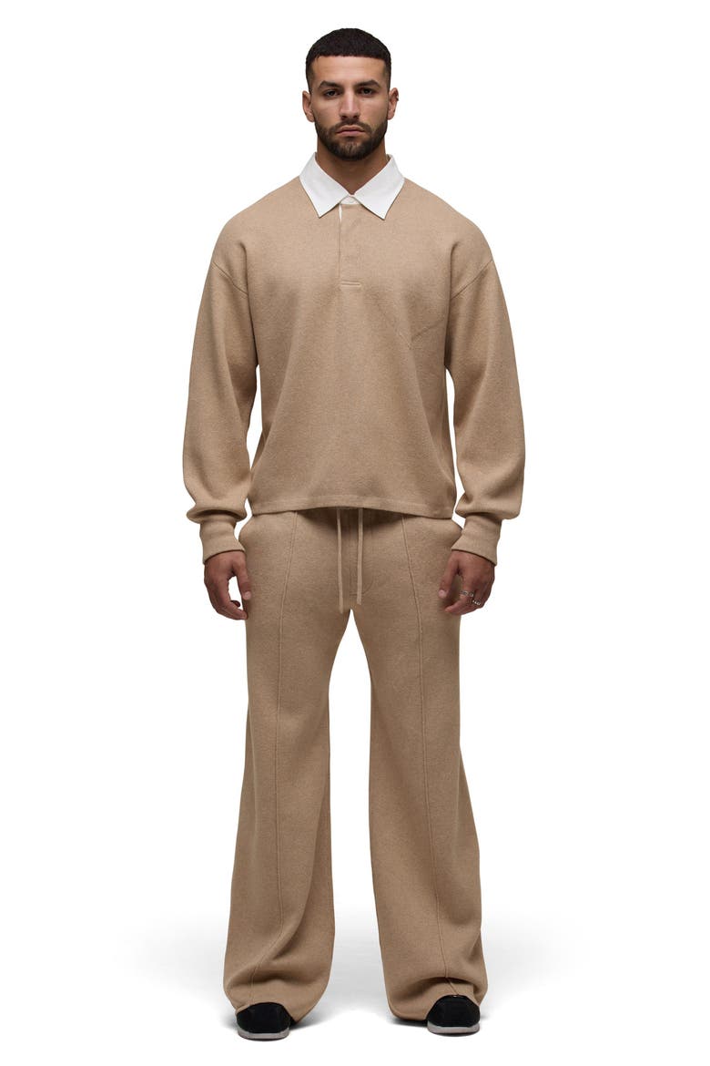 Foldout Wide Leg Cotton and Cashmere Sweatpants, Alternate, color, COSTA