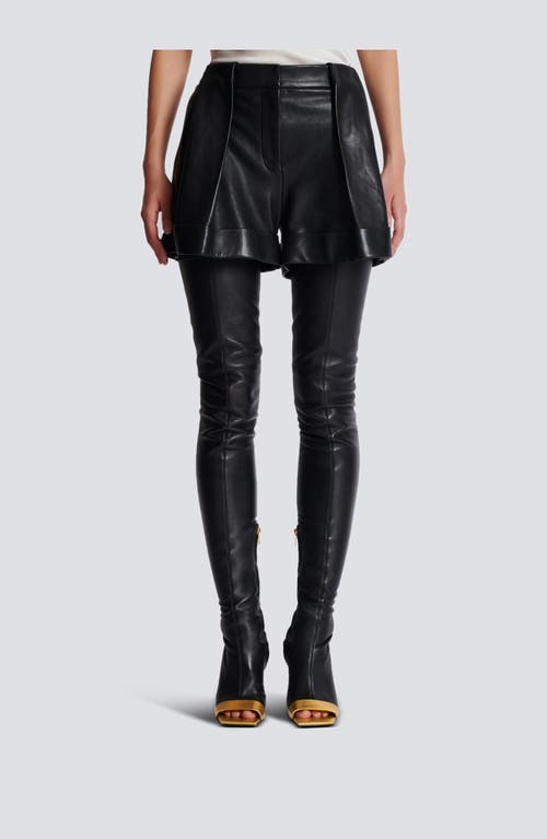 Balmain Pleated Lambskin Shorts