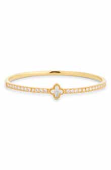 EYE CANDY LOS ANGELES Adirelle Cubic Zirconia Clover Bangle Bracelet
