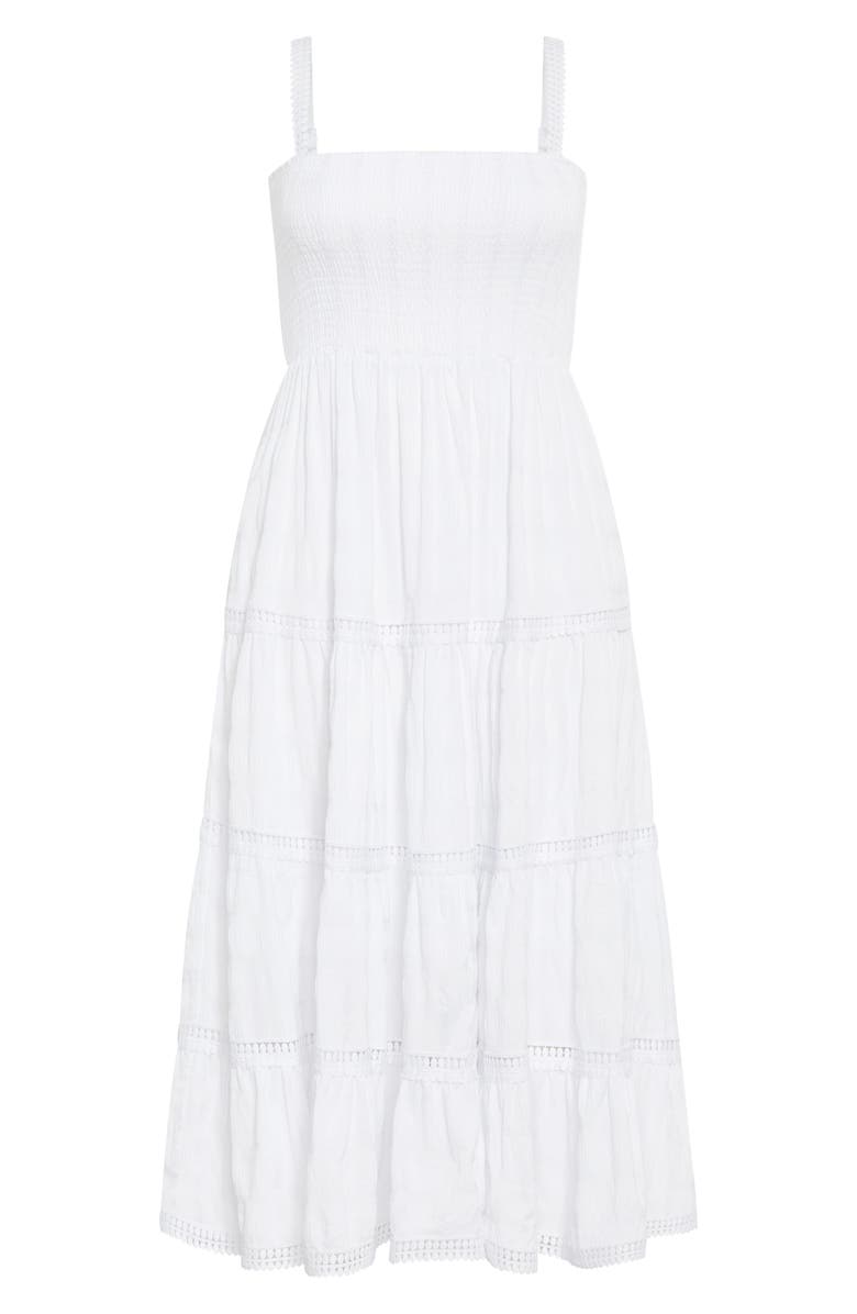 City Chic Dakota Tiered Maxi Sundress, Alternate, color, White
