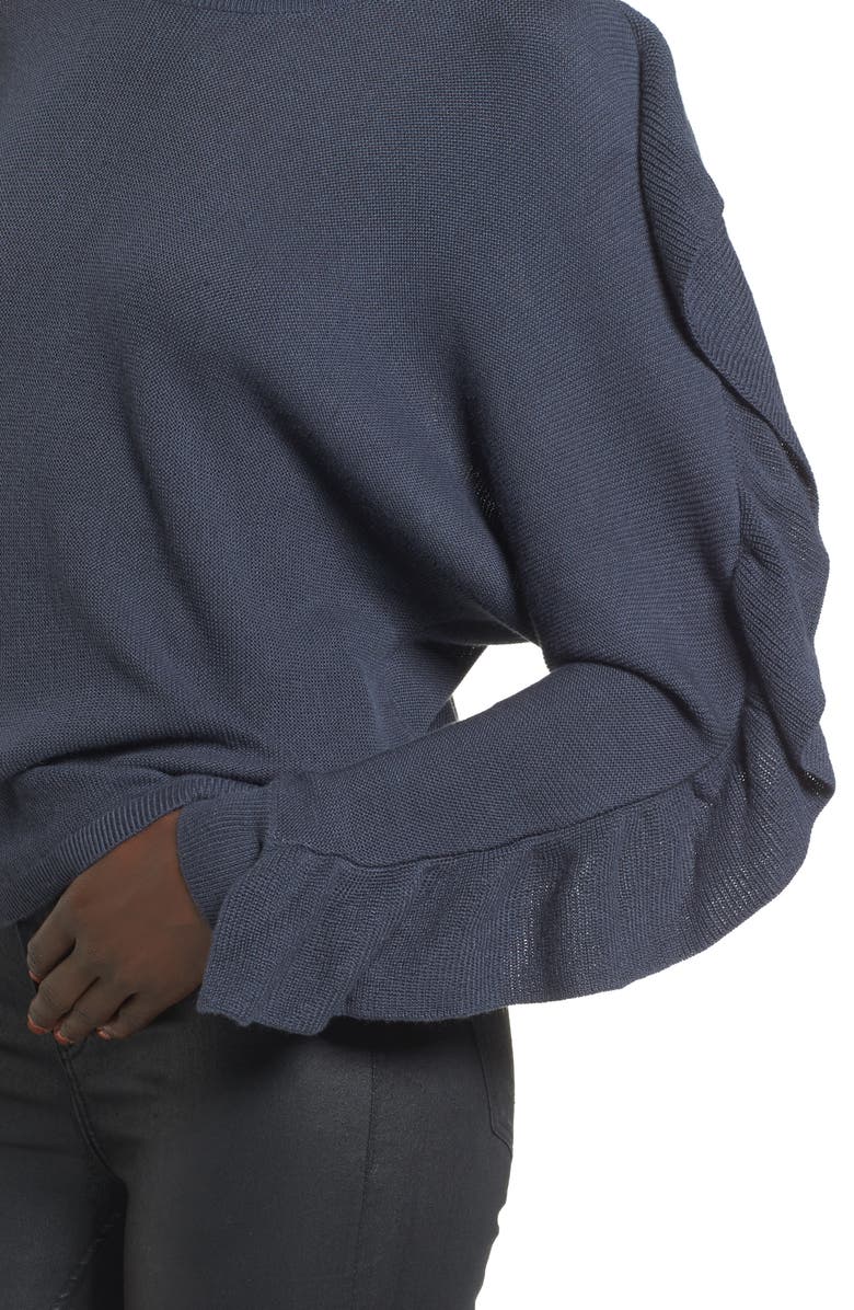 Leith Ruffle Sleeve Sweater, Alternate, color,