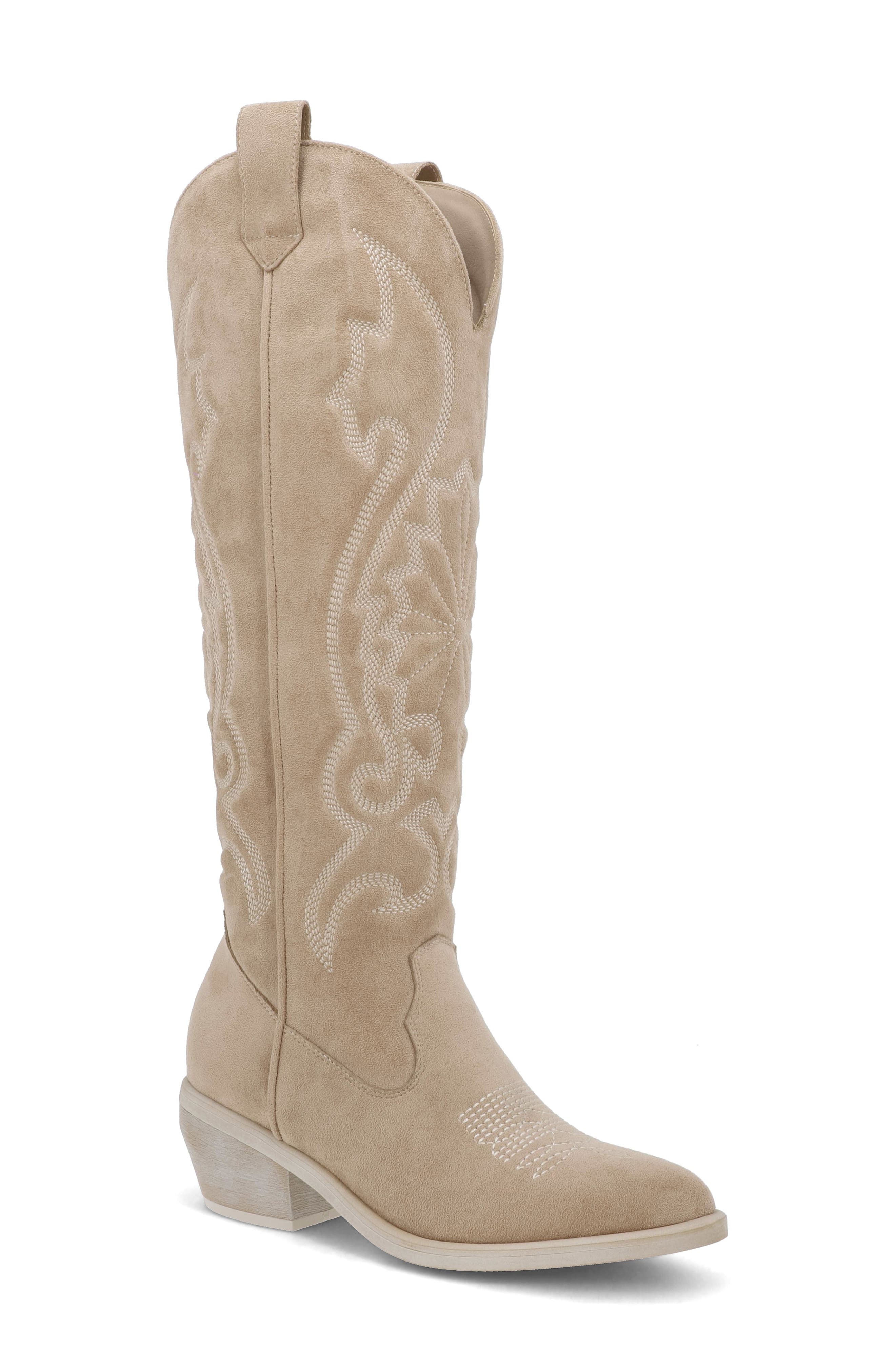 Kolt Knee High Cowboy Boot, Main, color, BEIGE NOVA