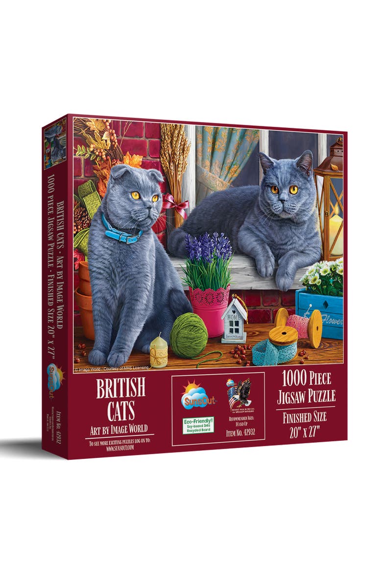British Cats 1000 piece Jigsaw Puzzle for Adults, Main, color, Multicolor