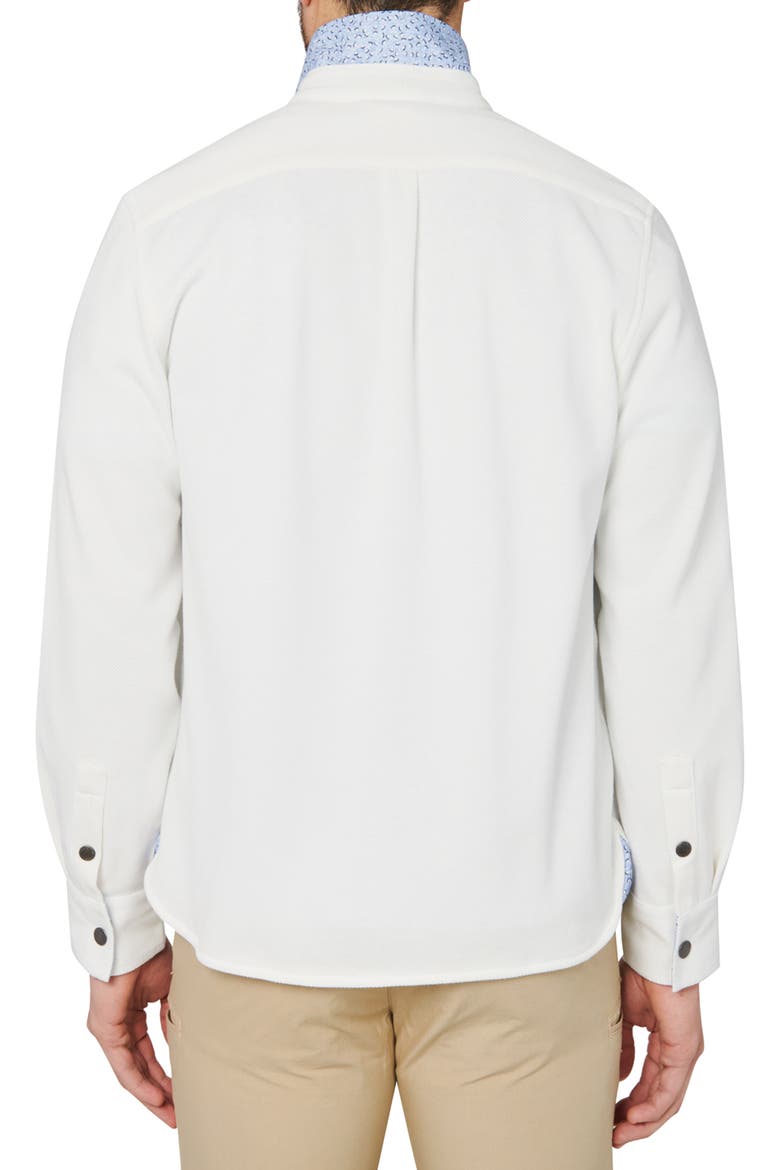 Solid Waffle Knit Shirt Jacket, Alternate, color, WHITE
