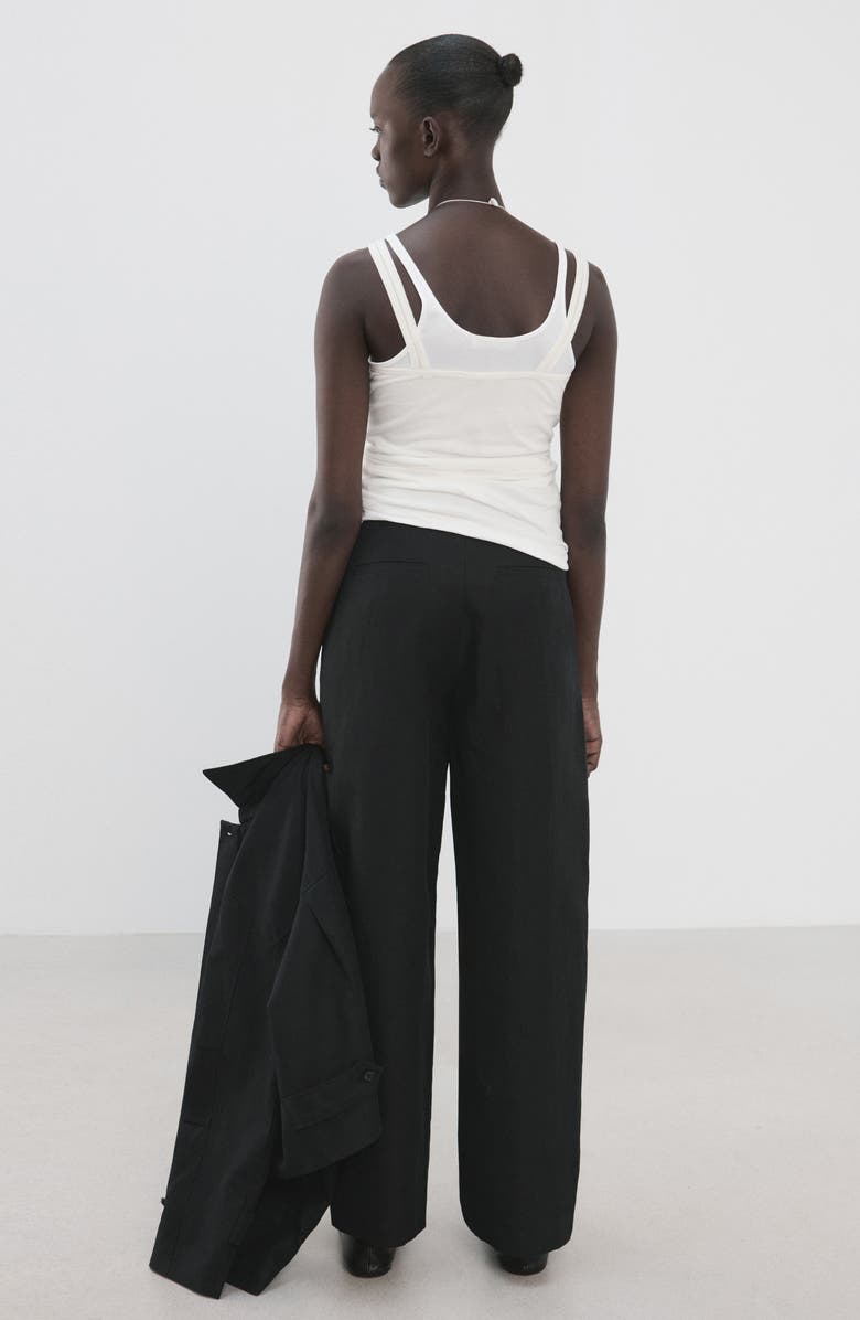 MANGO Barrel Cotton & Linen Pants, Alternate, color, 
