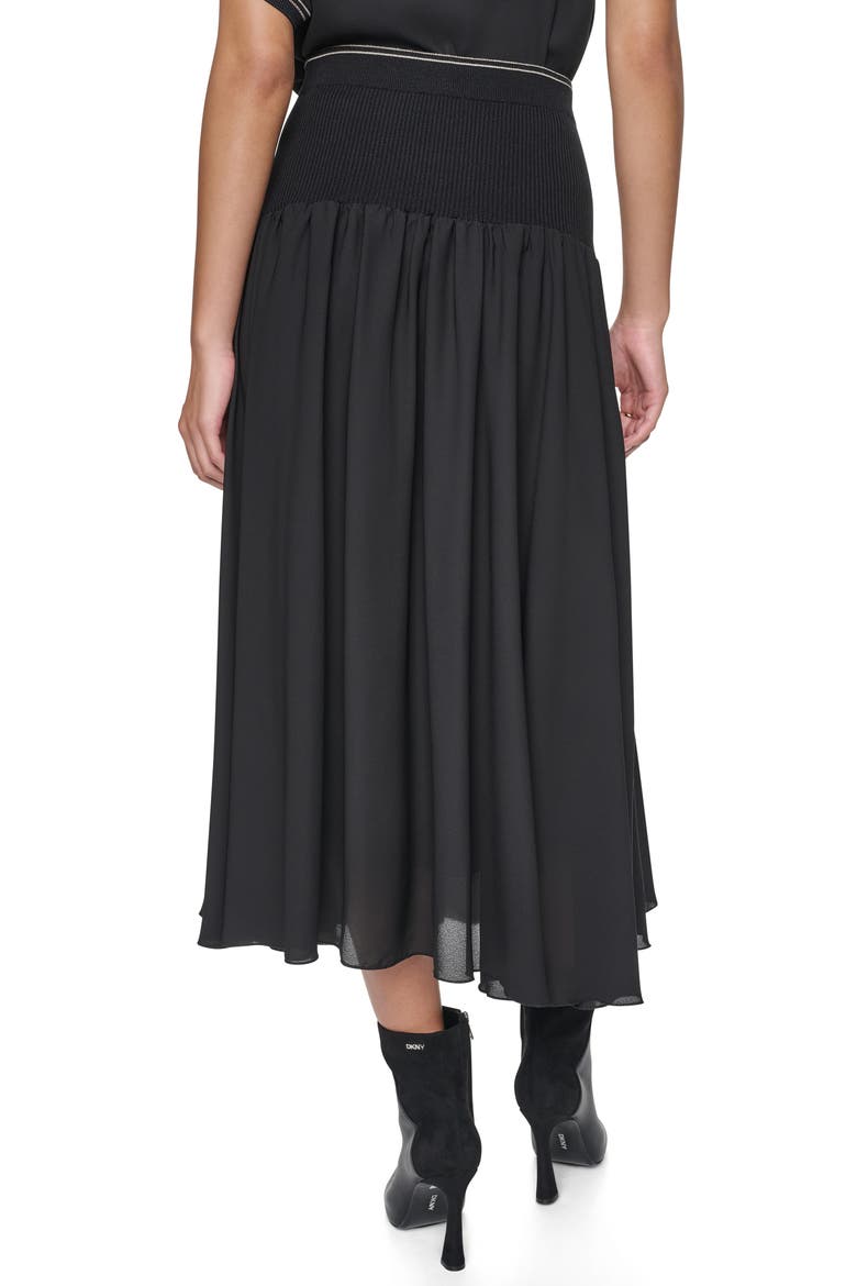 Mixed Media Skirt, Alternate, color, BLACK