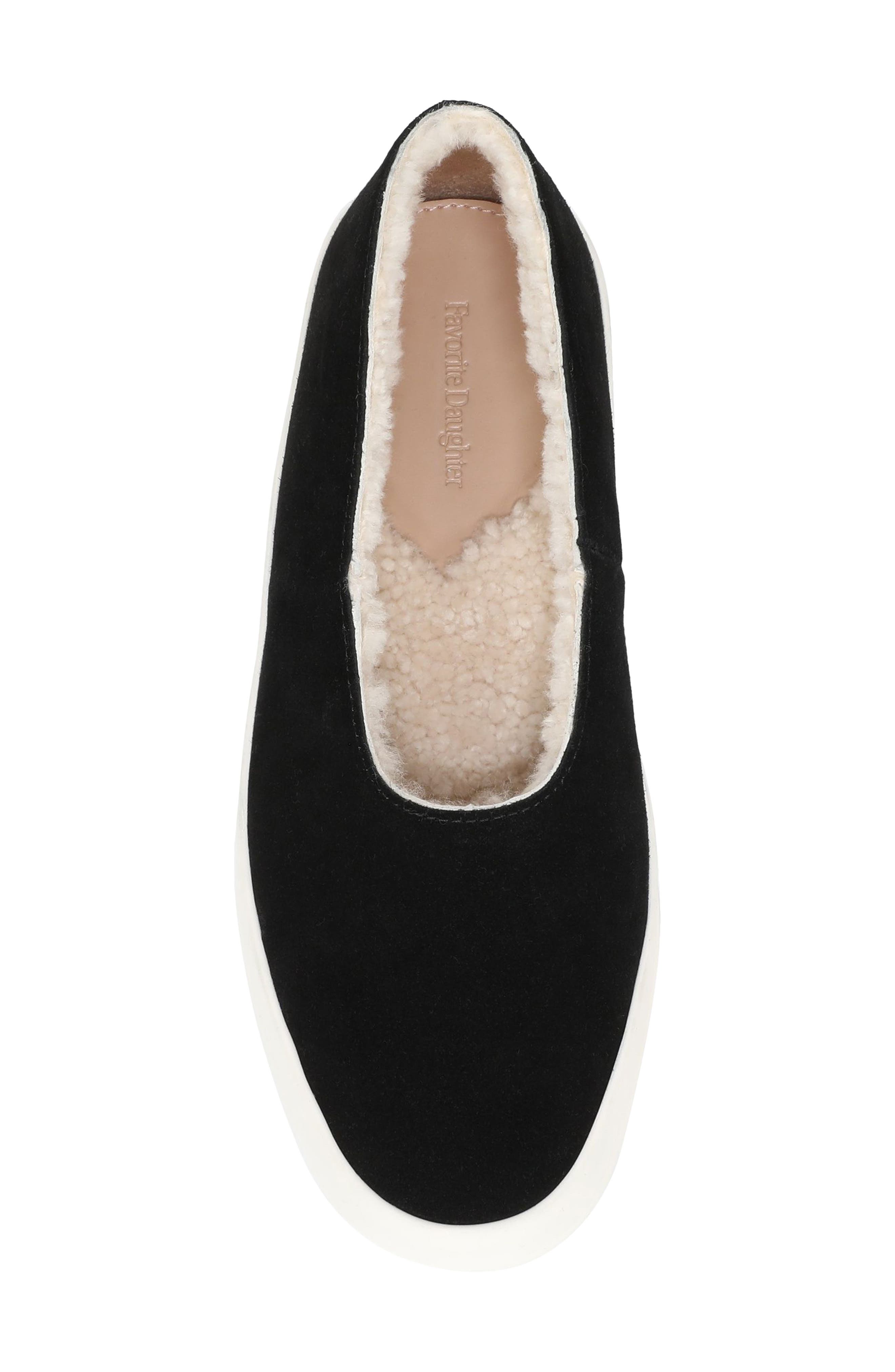 Favorite Daughter Iris Genuine Shearling Lined Slip-On Sneaker, Alternate, color, Black