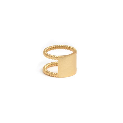 Zarux Double Rope Ring In Gold