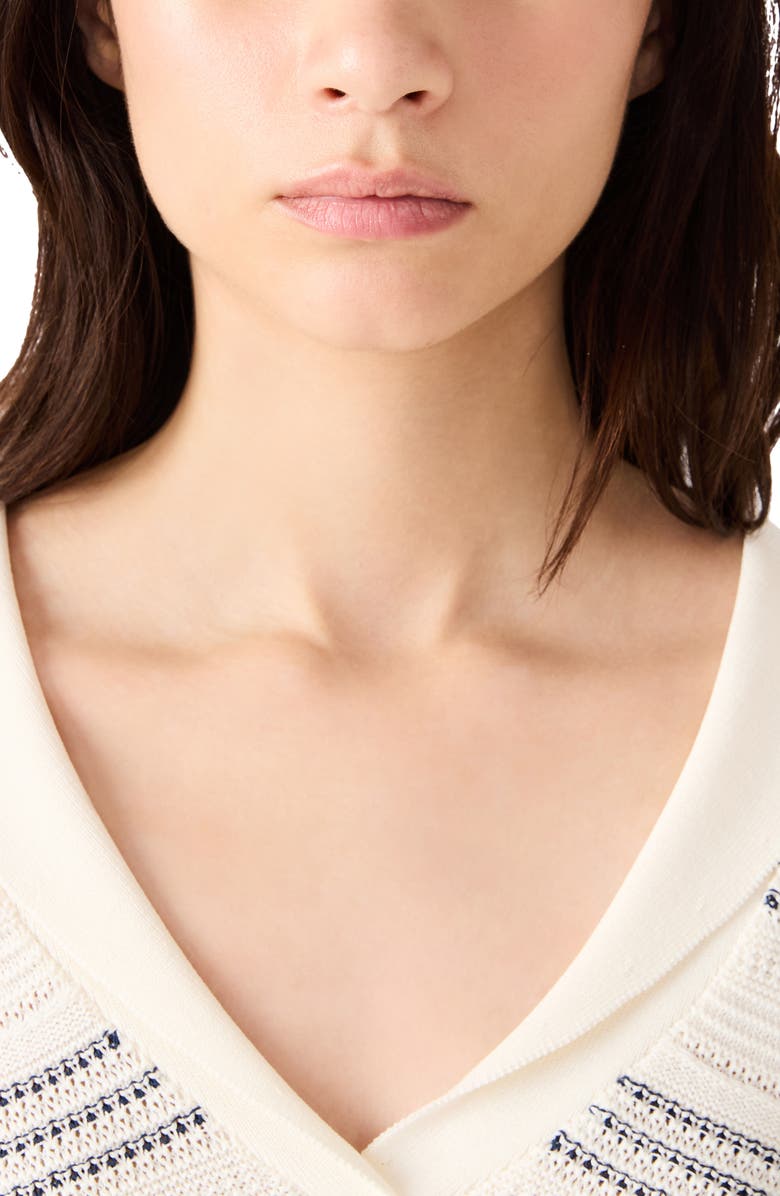 Steve Madden Stripe Sailor Collar Sweater, Alternate, color, 