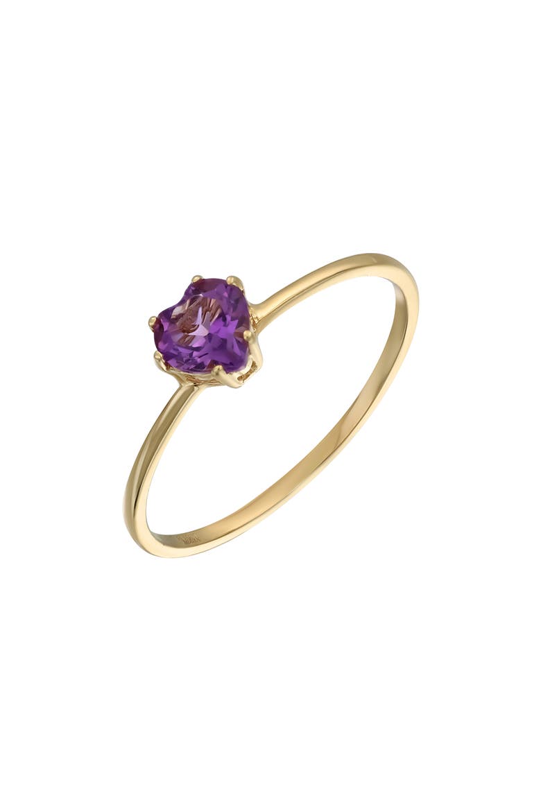 14K Gold Amethyst Heart Ring, Main, color, 14K YELLOW GOLD - AM