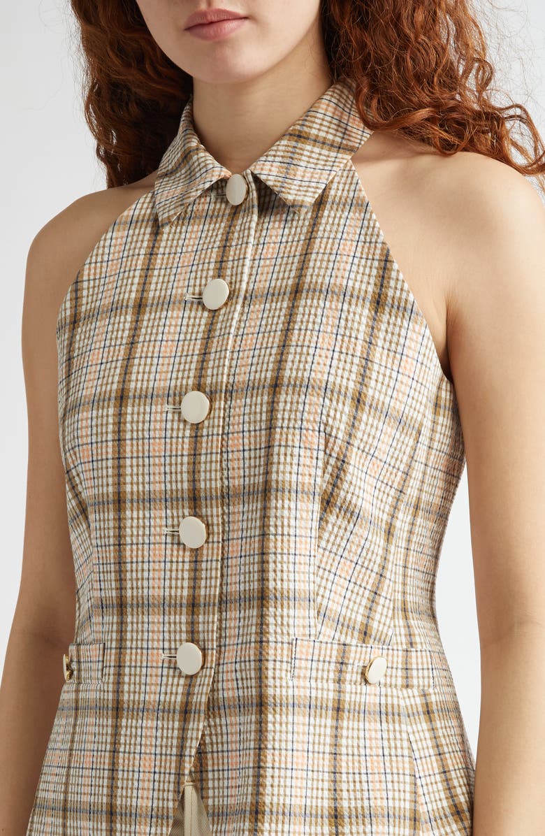 Veronica Beard Orlinda Plaid Seersucker Vest, Alternate, color,