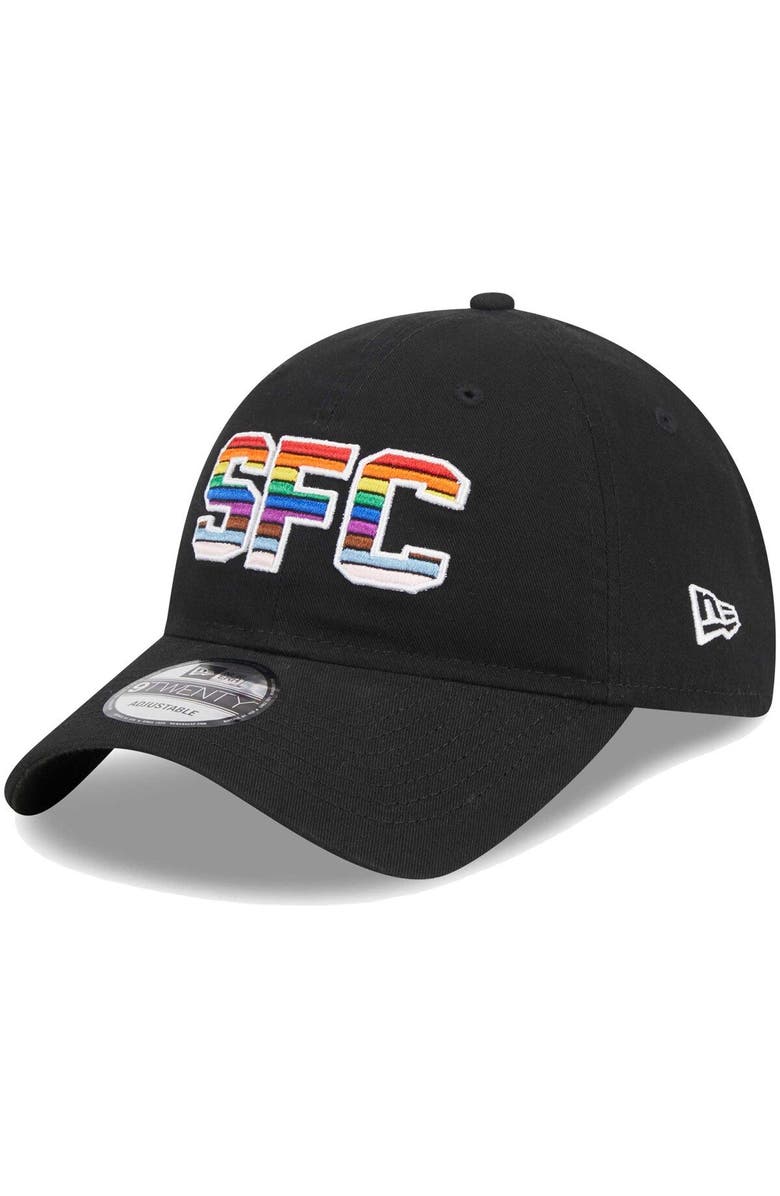 New Era Men's New Era Black Seattle Sounders FC Pride 9TWENTY Adjustable Hat, Alternate, color, 