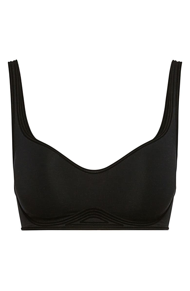 Wolford Cotton Contour 3W Wireless Bra, Alternate, color, Black