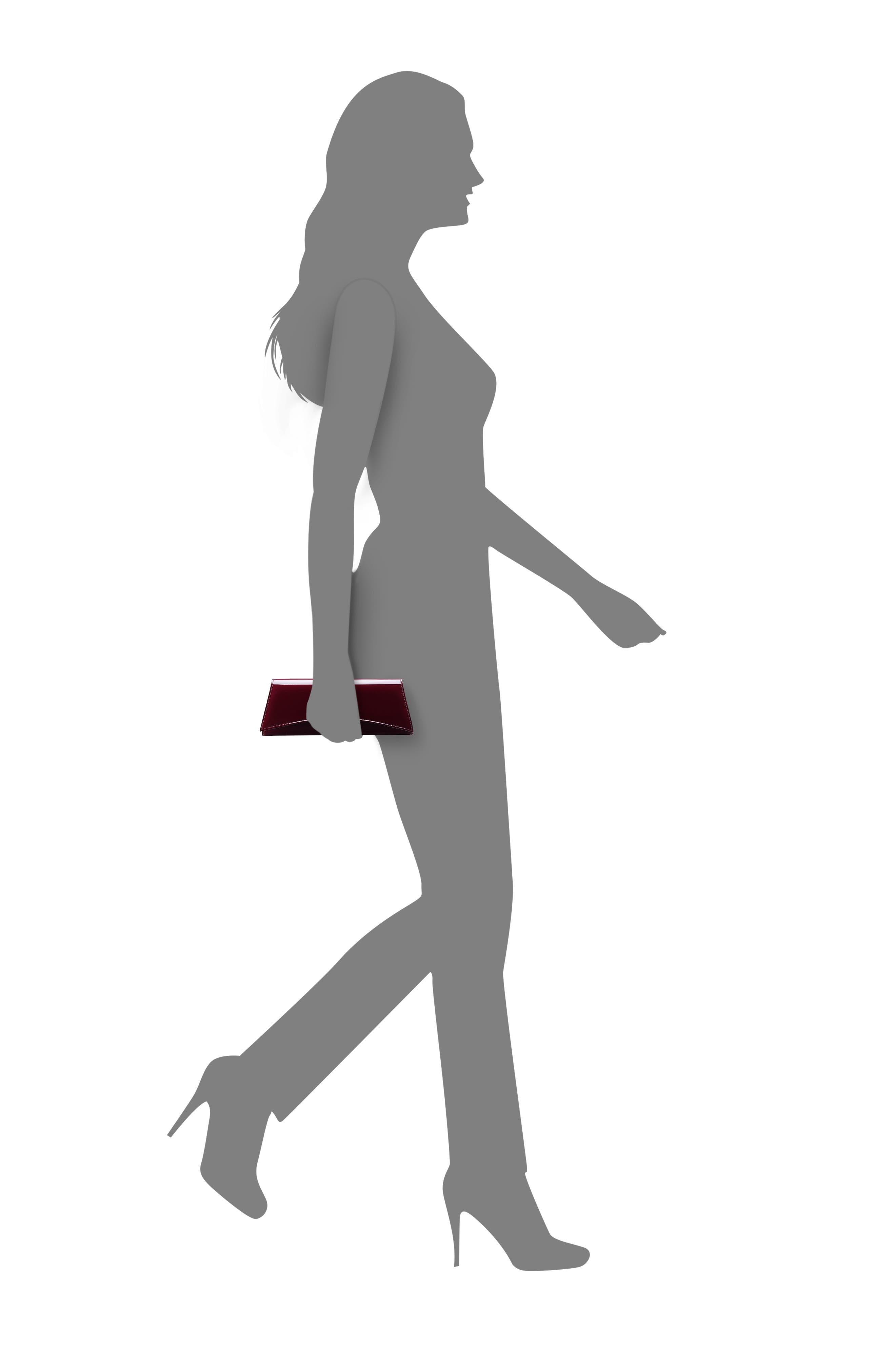 Zoey Faux Leather Clutch, Alternate, color, BORDEAUX