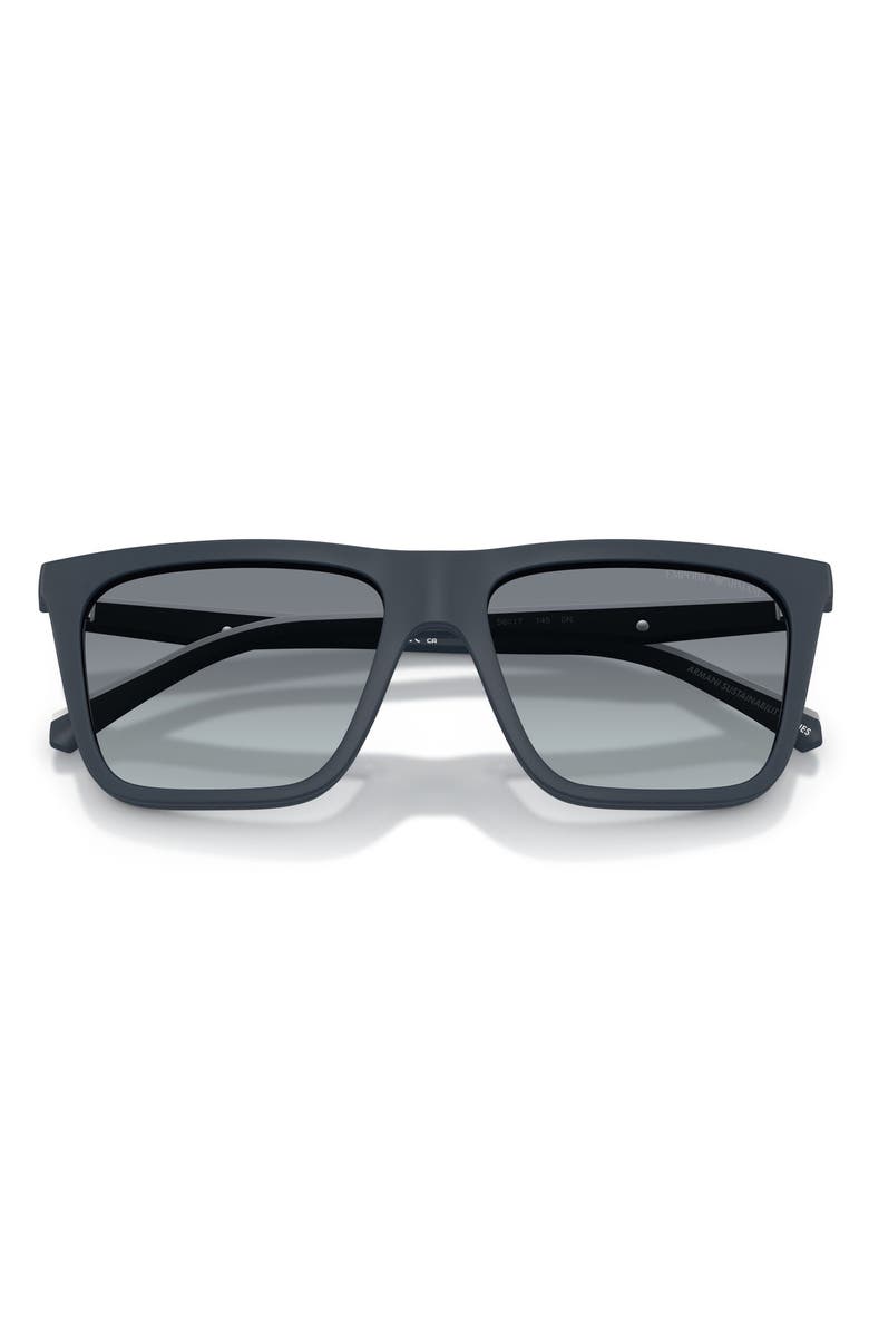 Emporio Armani 54mm Square Optical Glasses, Alternate, color, Matte Blue / Clear