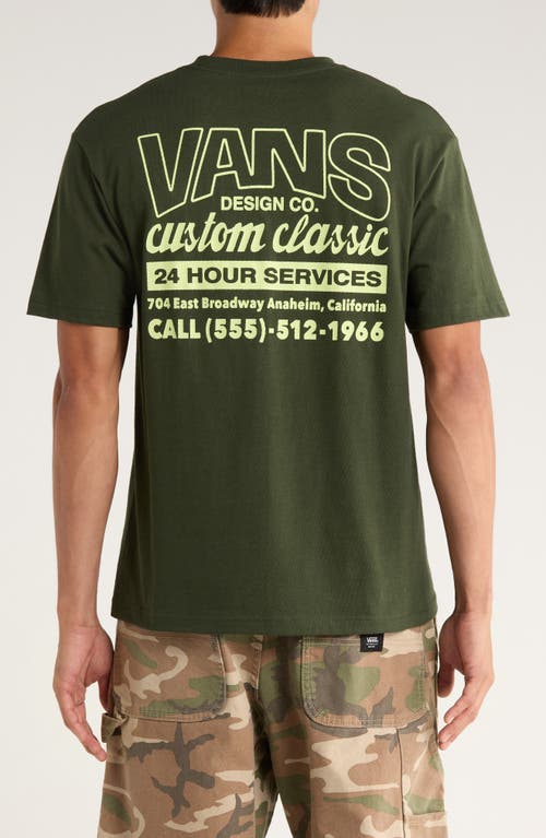 Vans Shop Front Cotton Graphic T-shirt In Green